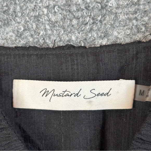 Mustard Seed ruffled flutter sleeve mini dress M layered tiered pockets coquette - Picture 10 of 15